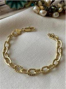 VIP 14K Desenli Yuvarlak Zincir Bileklik