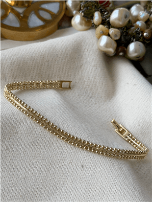 VIP 14K Dorika Çerçeveli  Bileklik