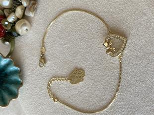 VIP 14K Fiyonklu Kalp Bileklik