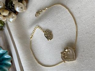 VIP 14K Fiyonklu Kalp Bileklik