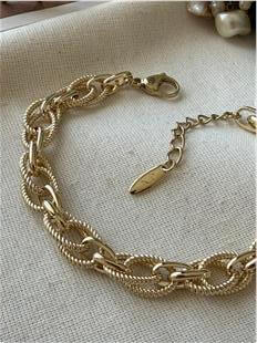 VIP 14K Geçmeli Çizgili Halkalar Bileklik