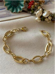 VIP 14K Geçmeli Oval Şekiller Bileklik