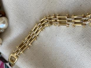 VIP 14K Geniş  Dorikalı Kılçık Bileklik