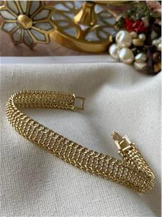 VIP 14K Geniş Halat Örgü Bileklik