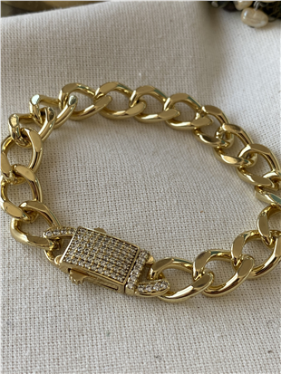 VIP 14K Gurmet Model Aralıklı Zincir Bileklik