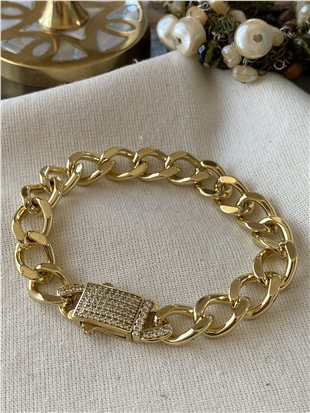 VIP 14K Gurmet Model Aralıklı Zincir Bileklik