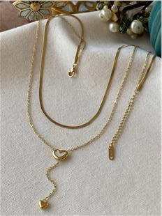 VIP 14K İkili Kalp Sallantılı Kolye