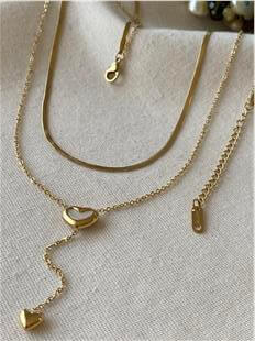 VIP 14K İkili Kalp Sallantılı Kolye