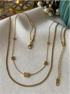 VIP 14K İkili Kelebekli Kolye