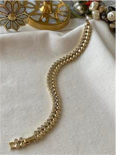 VIP 14K İkili Suyolu Detaylı Baloncuk Bileklik