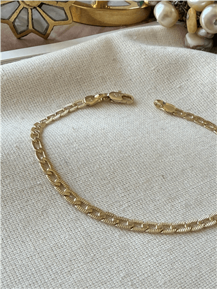 VIP 14K İnce Desenli Zincir Bileklik