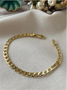 VIP 14K İnce Ezme Zincir Bileklik