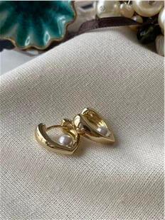 VIP 14K İncili Kalp Küpe