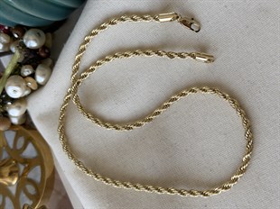 VIP 14K Kalın Burgu Zincir Kolye