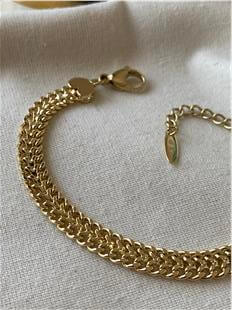 VIP 14K Kalp Detaylı Çift Örme Bileklik