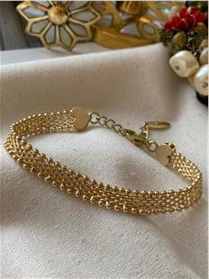 VIP 14K Kalp Detaylı Hasır Örme Bileklik