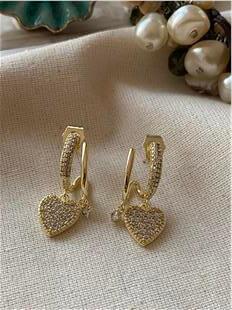 VIP 14K Kalp Sallantılı Küpe