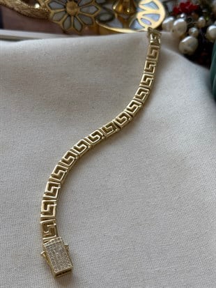 VIP 14K Kilidi Taşlı Maze Bileklik