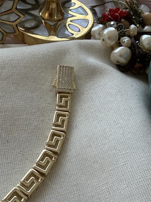 VIP 14K Kilidi Taşlı Maze Bileklik