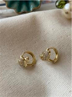 VIP 14K Mini Çift Kalp Küpe