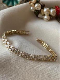 VIP 14K Örme Taşlar Bileklik