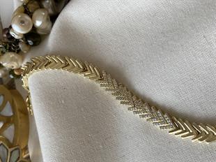 VIP 14K Ortası Taş Detaylı Arrow Bileklik