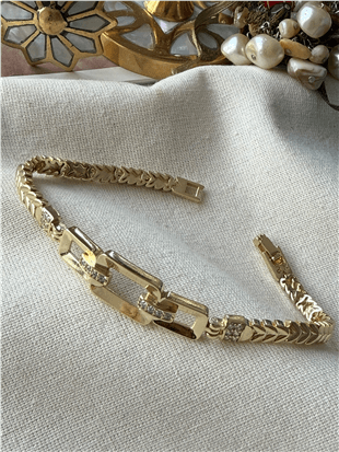 VIP 14K Ortası Zincir Model Çelenk Bileklik