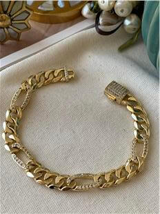 VIP 14K Oval Charmlı Gurmet Bileklik