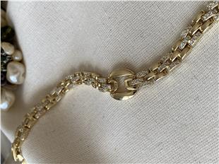 VIP 14K Oval Charmlı Taşlı Bileklik