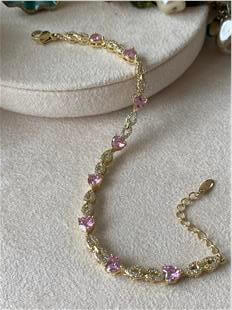 VIP 14K Pembe Kalpli Zarif Bileklik