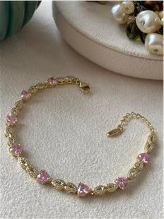 VIP 14K Pembe Kalpli Zarif Bileklik