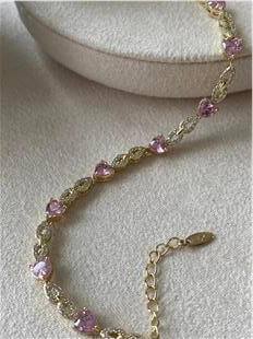 VIP 14K Pembe Kalpli Zarif Bileklik