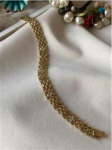 VIP 14K Plus Taşlı Örme Bileklik