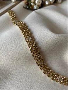 VIP 14K Plus Taşlı Örme Bileklik