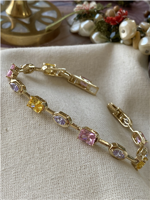 VIP 14K Renkli Taşlı Element Bileklik