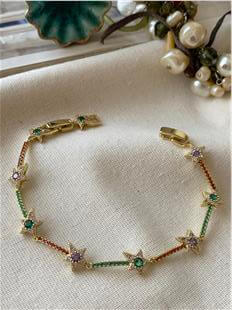 VIP 14K Renkli Yıldızlar Bileklik