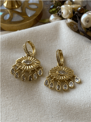 VIP 14K Sallantılı Göz Küpe