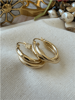 VIP 14K Sarmal Halka Küpe