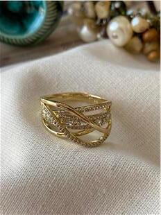 VIP 14K Sarmal Taşlar Yüzük