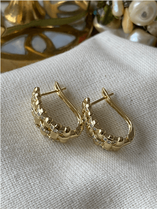 VIP 14K Sepet Örme Küpe