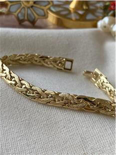 VIP 14K Simli Yassı Zincir Bileklik