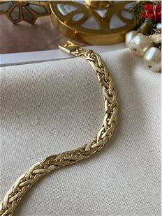 VIP 14K Simli Yassı Zincir Bileklik