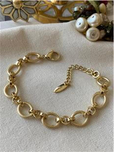 VIP 14K Sıralı Desenli Halkalar Bileklik