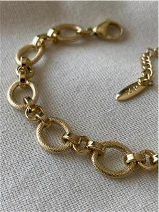 VIP 14K Sıralı Desenli Halkalar Bileklik