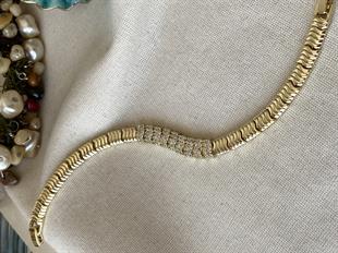 VIP 14K Sıralı Taşlı Bileklik