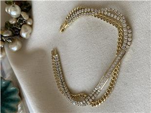 VIP 14K Suyolu Detaylı Zincir Bileklik