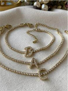 VIP 14K Suyolu Harf Bileklik