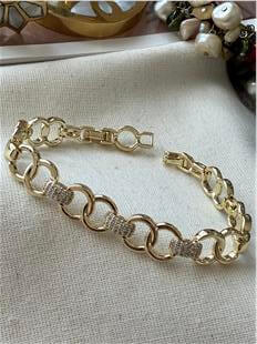 VIP 14K Taş Bağlamalı Geçmeli Halkalar Bileklik