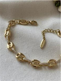 VIP 14K Taş Bağlantılı Düğme Model Bileklik