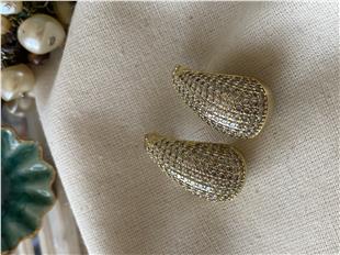 VIP 14K Taş Bezeme Bubble Küpe